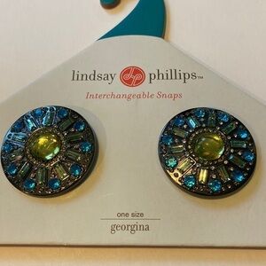 Lindsay Phillips interchangeable snaps shoe accessories nwt Georgina